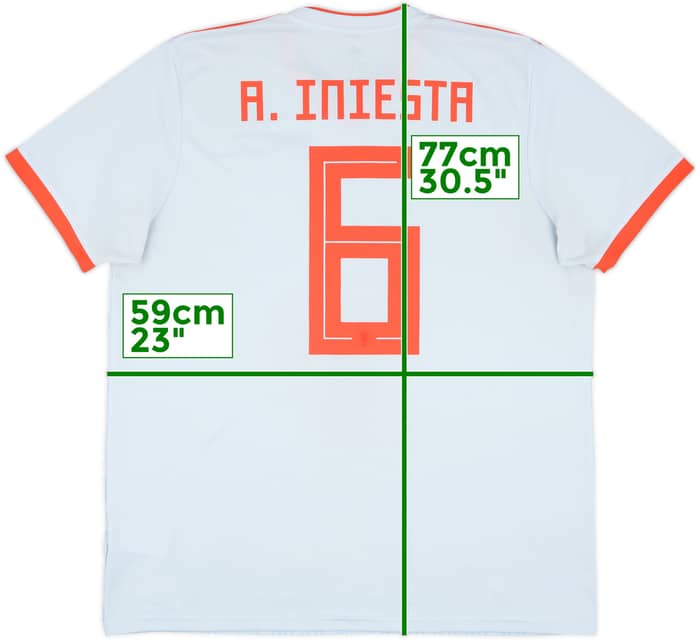 2018-19 Spain Away Shirt A.Iniesta #6 - 9/10 - (XL)