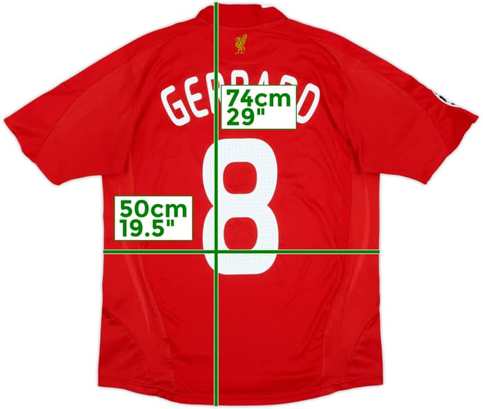 2008-10 Liverpool Home Shirt Gerrard #8 - 6/10 - (XL.Boys)