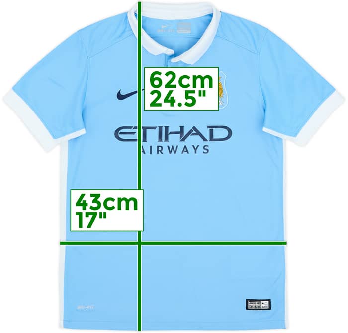 2015-16 Manchester City Home Shirt - 7/10 - (L.Boys)