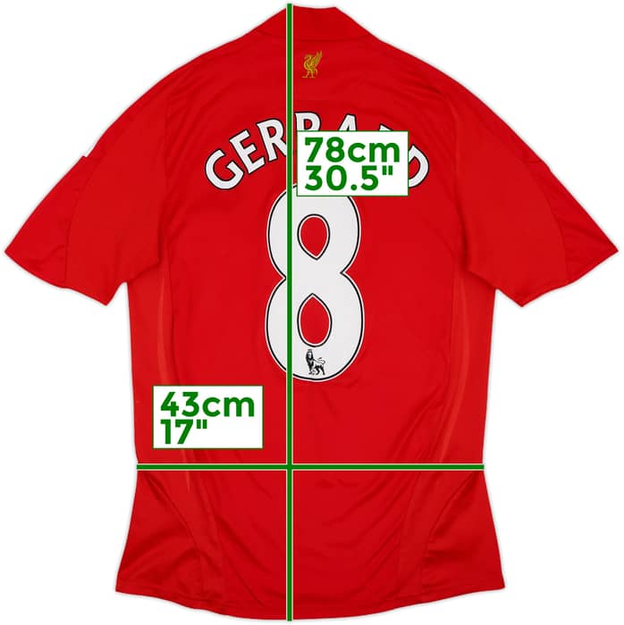 2008-10 Liverpool Home Shirt Gerrard #8 - 8/10 - (S)