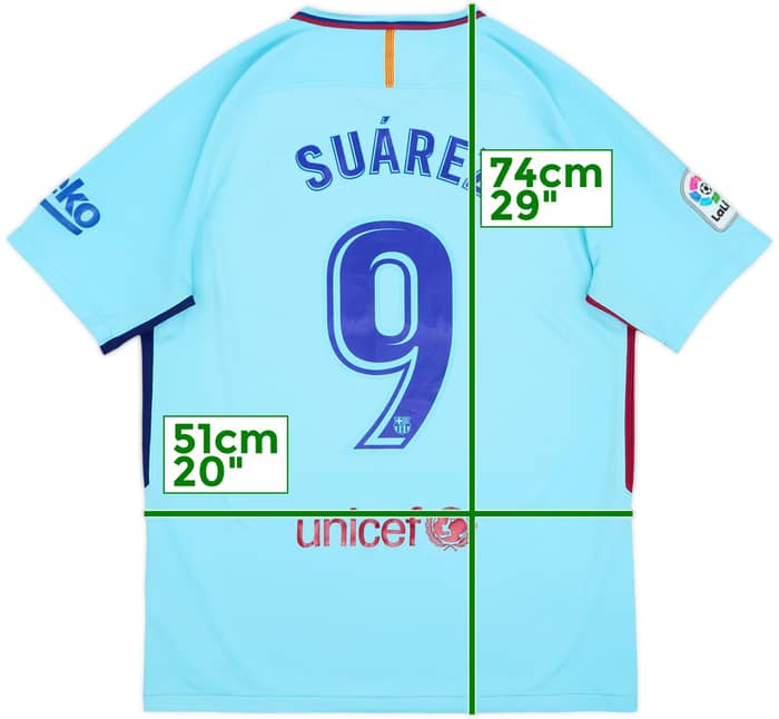 2017-18 Barcelona Away Shirt Suarez #9 - 8/10 - (L)