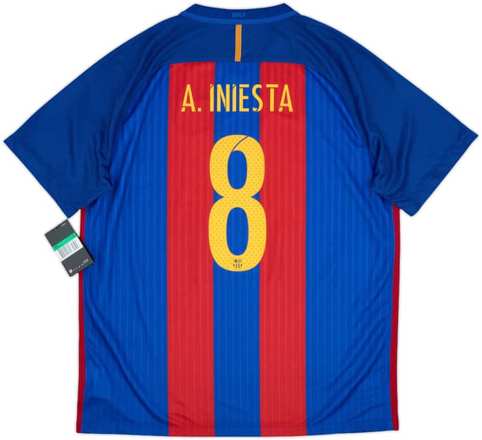 2016-17 Barcelona Home Shirt A.Iniesta #8 (XL)