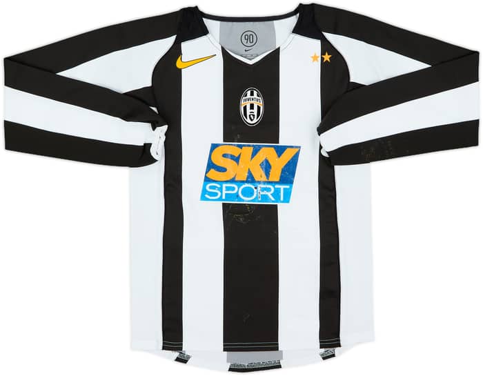 2004-05 Juventus Home L/S Shirt - 4/10 - (S.Boys)