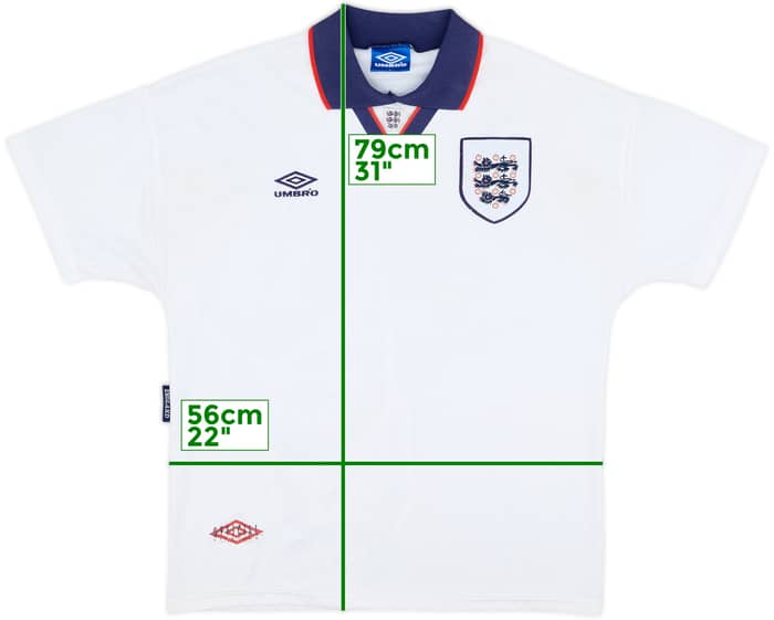 1993-95 England Home Shirt - 5/10 - (L)