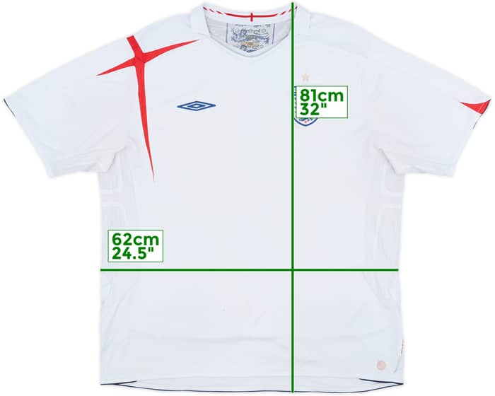 2005-07 England Home Shirt - 4/10 - (XXL)