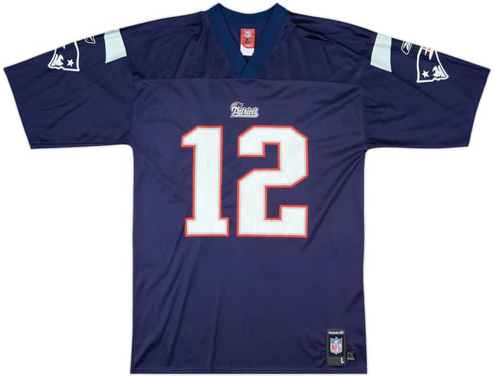 2005-06 New England Patriots Brady #12 Reebok Replica Home Jersey - 7/10 - (L)