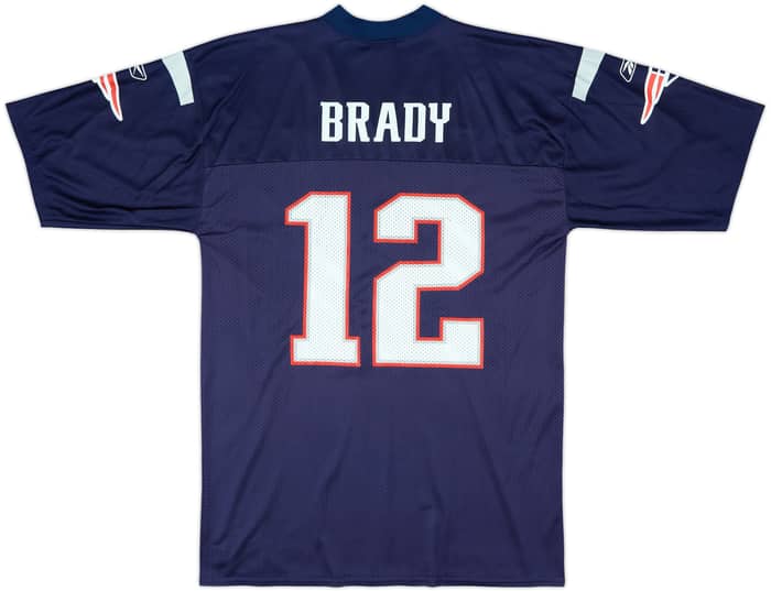 2005-06 New England Patriots Brady #12 Reebok Replica Home Jersey - 7/10 - (L)