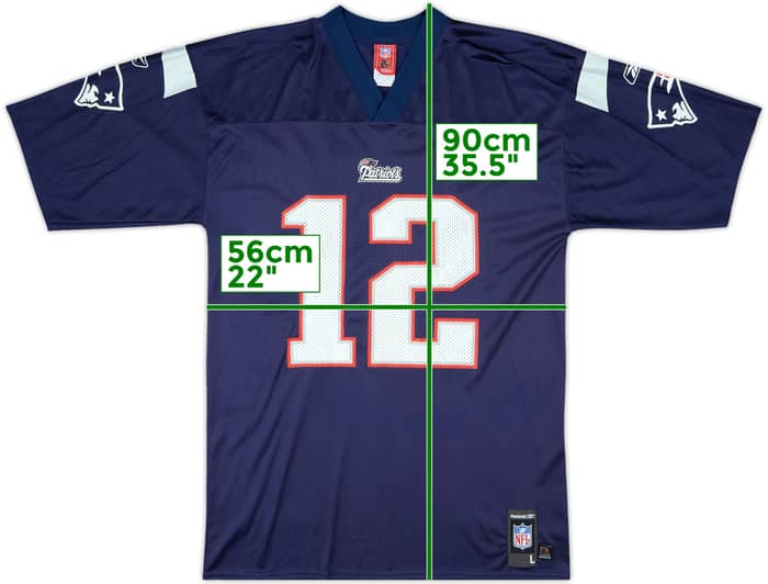2005-06 New England Patriots Brady #12 Reebok Replica Home Jersey - 7/10 - (L)