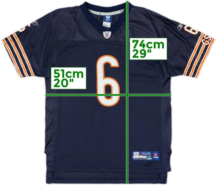 2009-11 Chicago Bears Cutler #6 Reebok On Field Home Jersey - 8/10 - (XL.Boys)