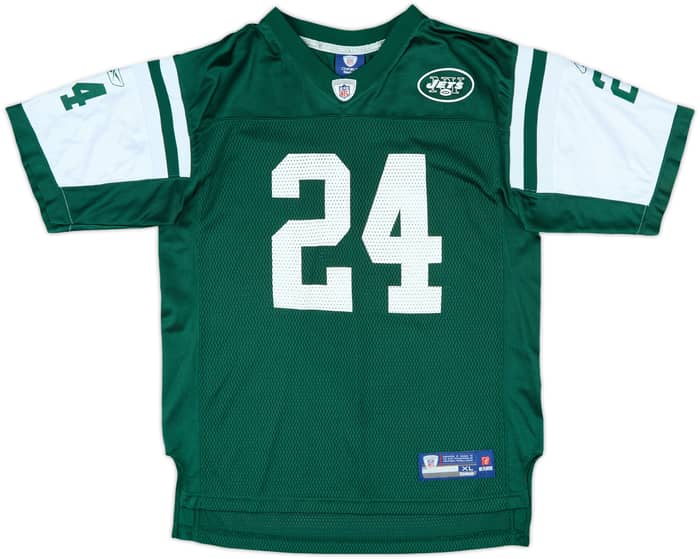 2008-11 New York Jets Revis #24 Reebok On Field Home Jersey - 9/10 - (XL.Boys)