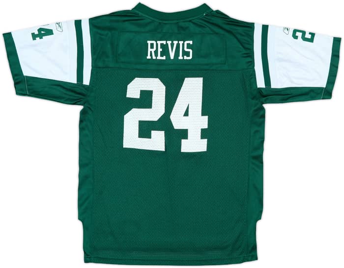 2008-11 New York Jets Revis #24 Reebok On Field Home Jersey - 9/10 - (XL.Boys)