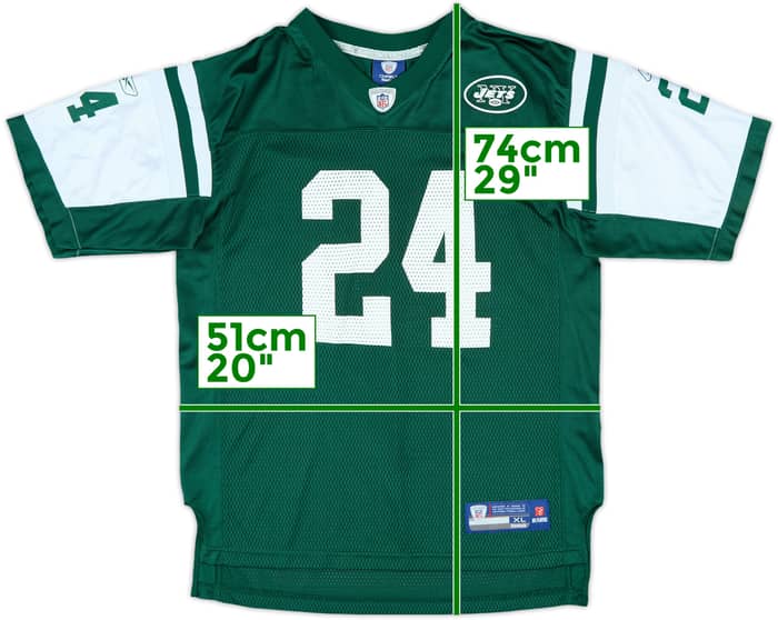 2008-11 New York Jets Revis #24 Reebok On Field Home Jersey - 9/10 - (XL.Boys)
