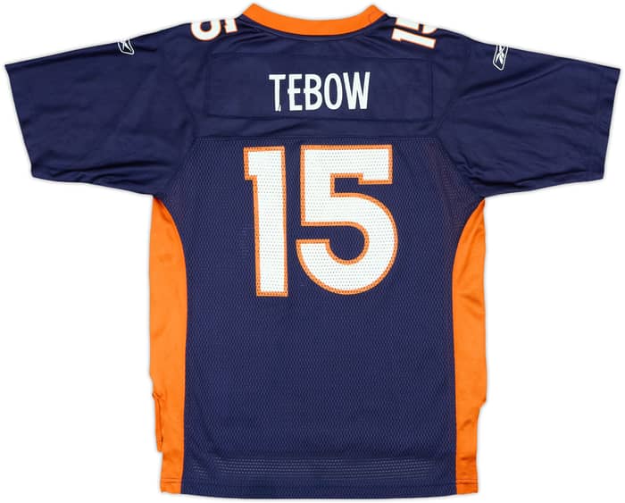 2010-11 Denver Broncos Tebow #15 Reebok On Field Home Jersey - 9/10 - (L.Boys)
