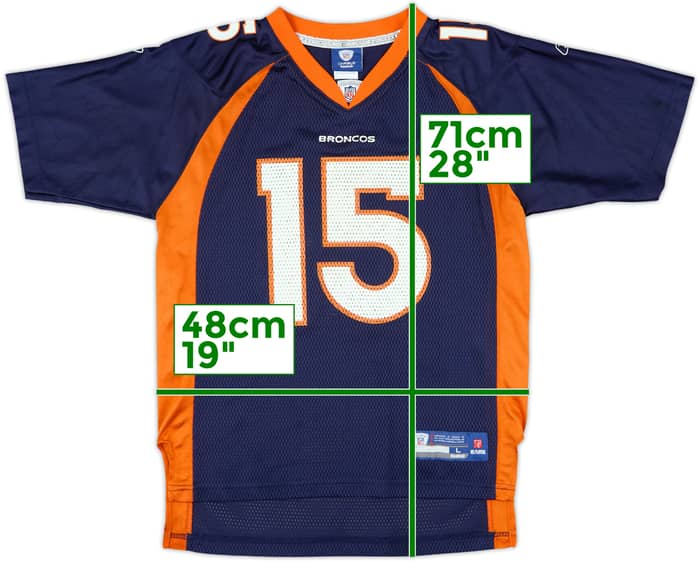 2010-11 Denver Broncos Tebow #15 Reebok On Field Home Jersey - 9/10 - (L.Boys)
