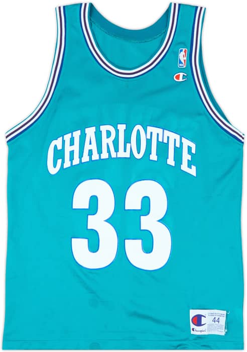 1992-95 Charlotte Hornets Mourning #33 Champion Away Jersey - 7/10 - (L)