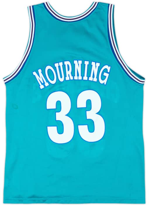 1992-95 Charlotte Hornets Mourning #33 Champion Away Jersey - 7/10 - (L)