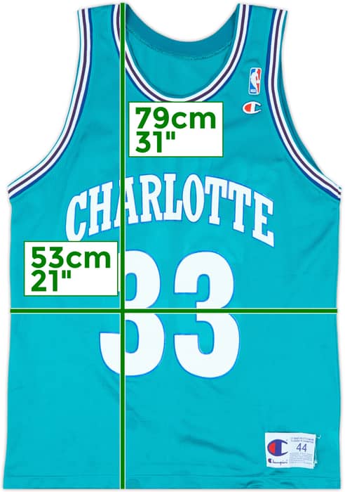 1992-95 Charlotte Hornets Mourning #33 Champion Away Jersey - 7/10 - (L)