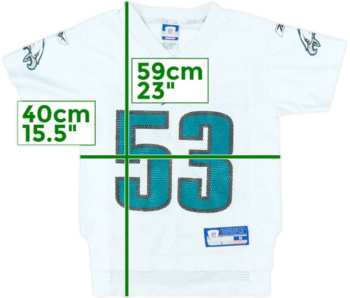 2002 Philadelphia Eagles H.Douglas #53 Reebok On Field Away Jersey - 7/10 - (S.Boys)
