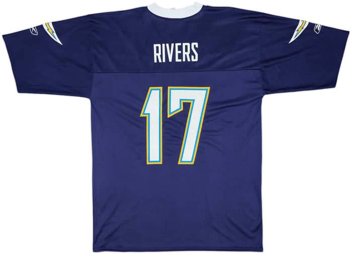 2007 San Diego Chargers Rivers #17 Reebok Replica Home Jersey - 7/10 - (L)