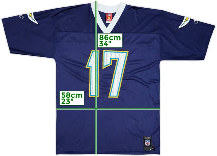 2007 San Diego Chargers Rivers #17 Reebok Replica Home Jersey - 7/10 - (L)