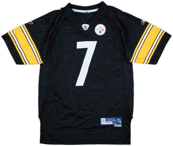2005-06 Pittsburgh Steelers Roethlisberger #7 Reebok Premier Home Jersey - 6/10 - (L.Boys)