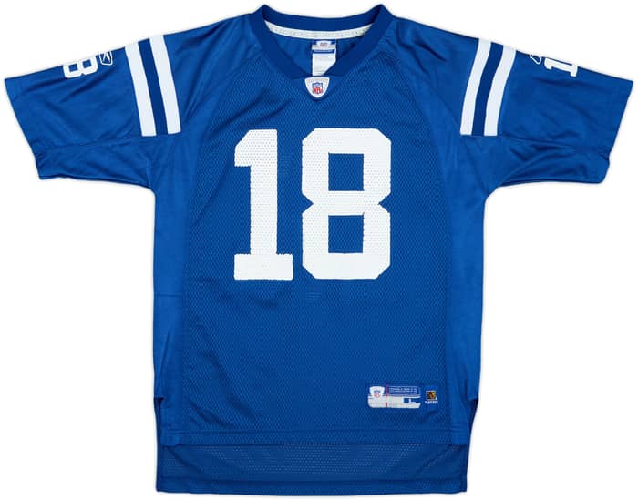 2005-06 Indianapolis Colts Manning #18 Reebok On Field Home Jersey - 7/10 - (L.Boys)
