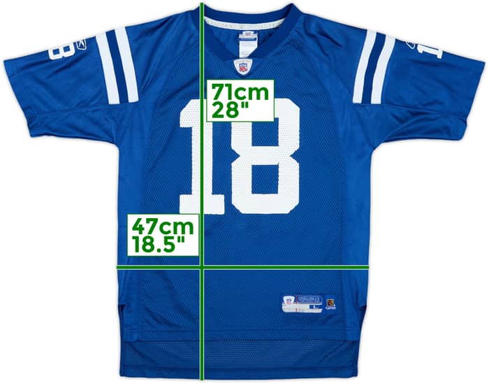 2005-06 Indianapolis Colts Manning #18 Reebok On Field Home Jersey - 7/10 - (L.Boys)