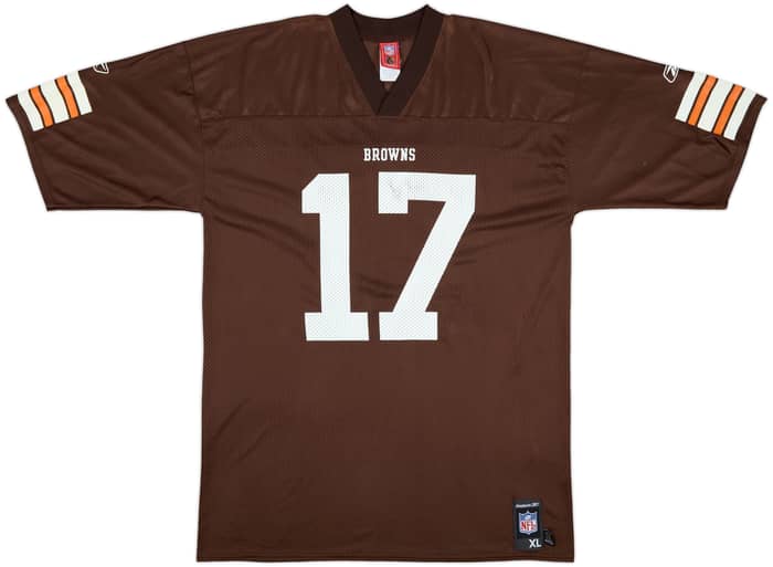 2005-06 Cleveland Browns Edwards #17 Reebok Replica Home Jersey - 7/10 - (XL)
