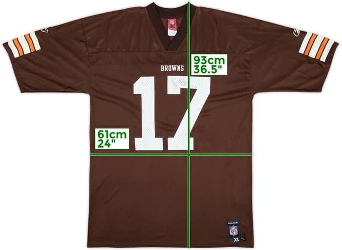 2005-06 Cleveland Browns Edwards #17 Reebok Replica Home Jersey - 7/10 - (XL)