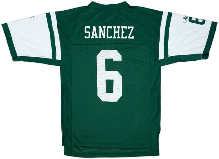 2009-11 New York Jets Sanchez #6 Reebok On Field Home Jersey - 8/10 - (M)