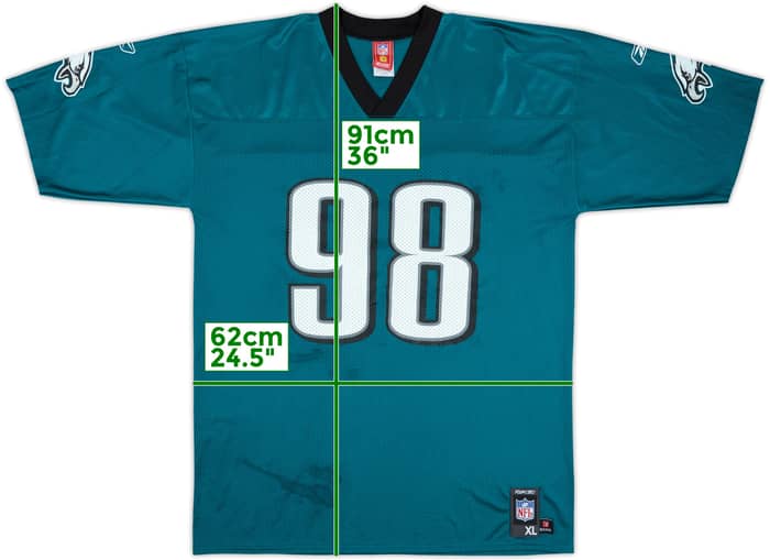 2007 Philadelphia Eagles Patterson #98 Reebok Replica Home Jersey - 6/10 - (XL)