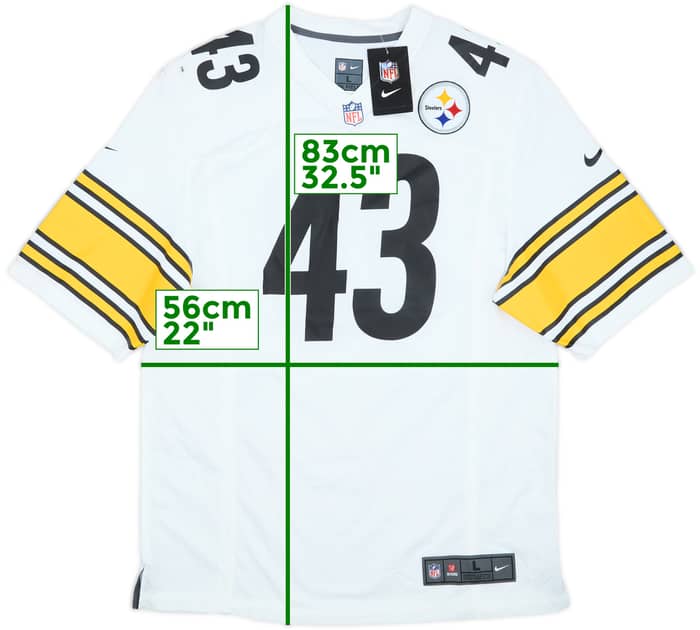 2012-14 Pittsburgh Steelers Polamalu #43 Nike Game Away Jersey (L)
