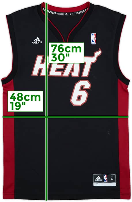 2010-12 Miami Heat James #6 adidas Away Jersey - 7/10 - (S)