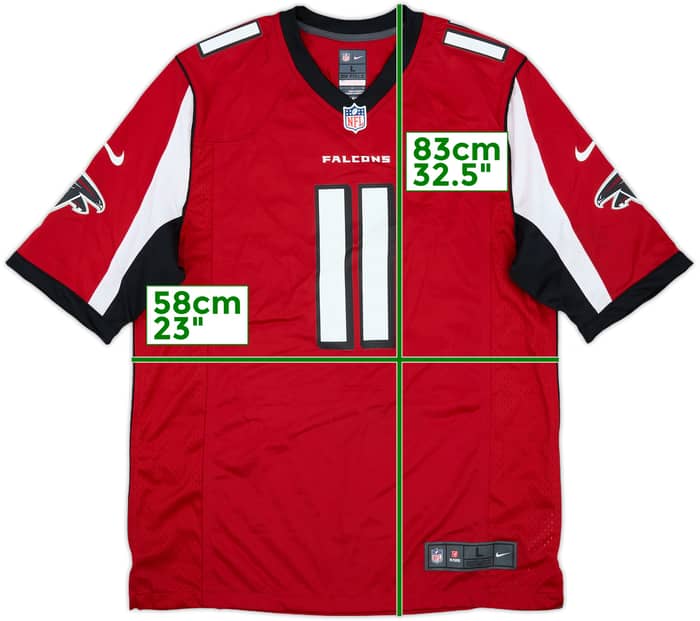 2012-16 Atlanta Falcons Jones #11 Nike Game Home Jersey - 6/10 - (L)