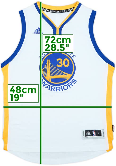 2014-17 Golden State Warriors Curry #30 adidas Swingman Home Jersey - 8/10 - (L.Boys)