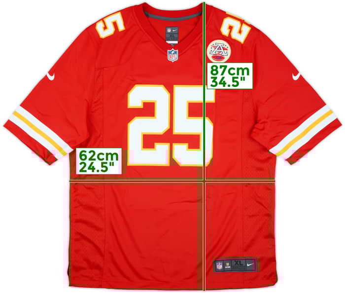 2012-16 Kansas City Chiefs Charles #25 Nike Game Home Jersey - 10/10 - (XL)