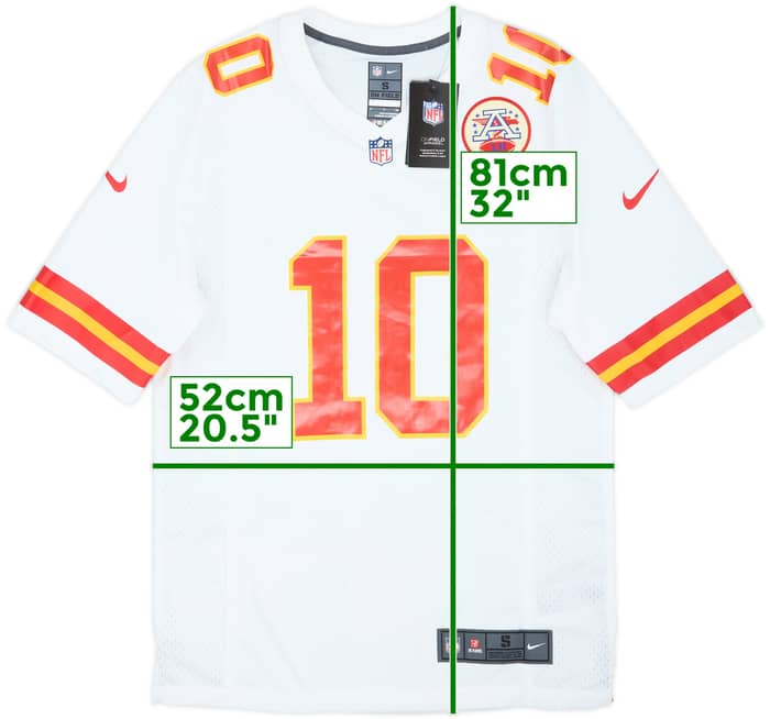2016-21 Kansas City Chiefs Hill #10 Nike Game Away Jersey (S)