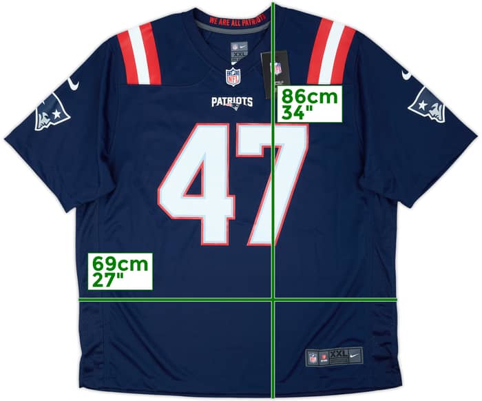 2020-21 New England Patriots Johnson #47 Nike Game Home Jersey (XXL)