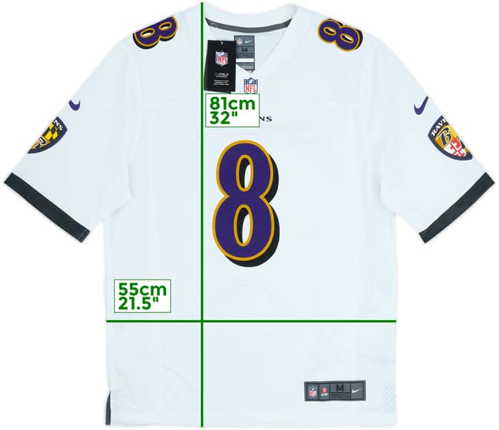 2018-25 Baltimore Ravens Jackson #8 Nike Game Away Jersey (M)