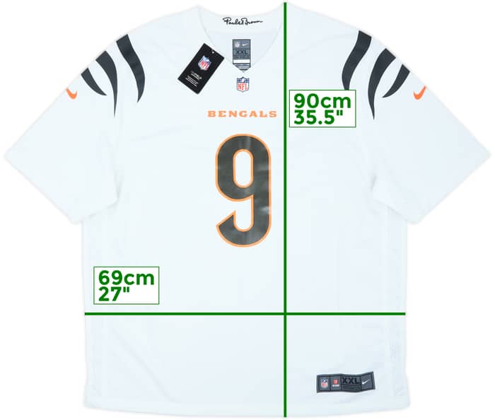 2021-25 Cincinnati Bengals Burrow #9 Nike Game Away Jersey (XXL)