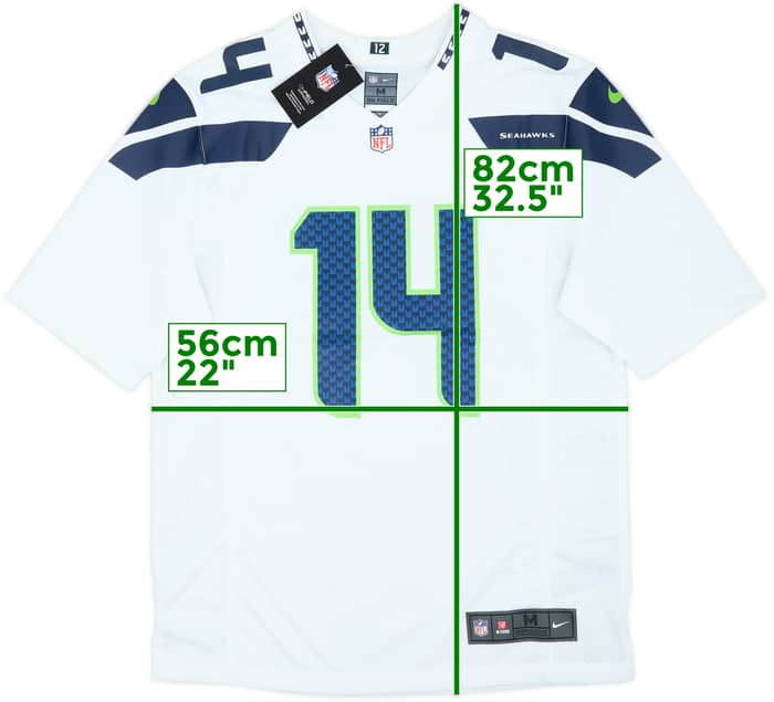 2019-24 Seattle Seahawks Metcalf #14 Nike Game Away Jersey (M)