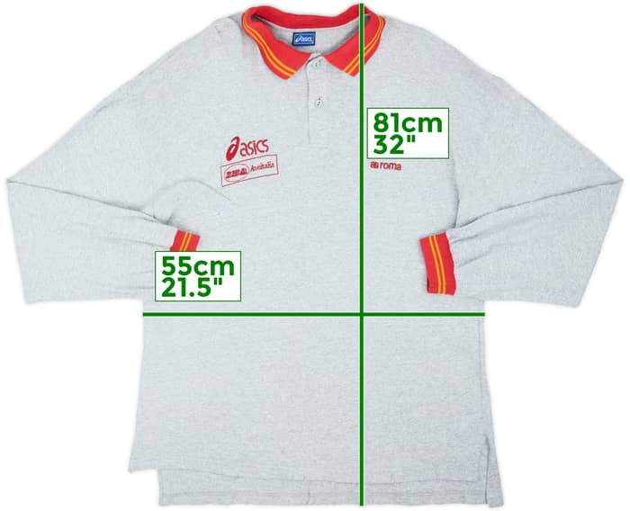 1994-95 Roma Asics Polo Shirt - 8/10 - (L)