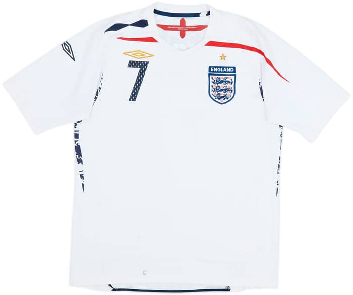 2007-09 Inglaterra Local Camiseta Beckham #7 - 4/10 - (M)