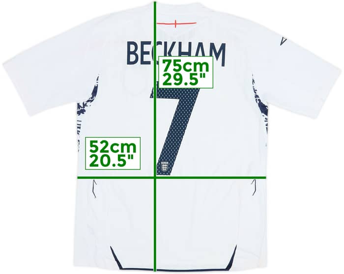 2007-09 Inglaterra Local Camiseta Beckham #7 - 4/10 - (M)