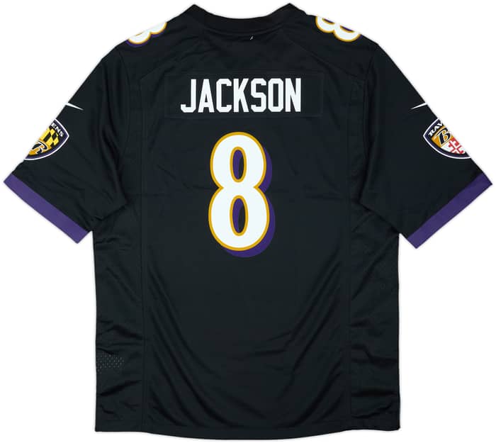 2018-25 Baltimore Ravens Jackson #8 Nike Game Alternate Jersey (L)