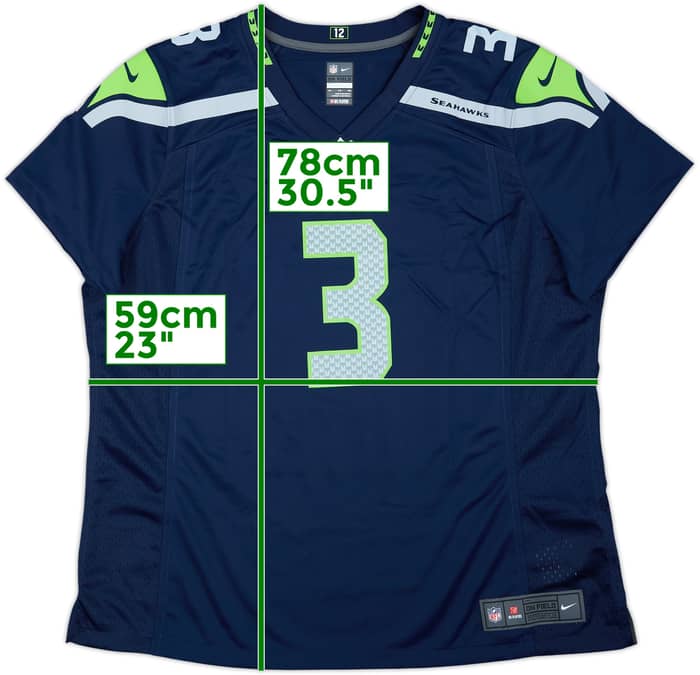 2012-21 Seattle Seahawks Wilson #3 Nike Game Home Jersey Womens - 10/10 - (XXL)