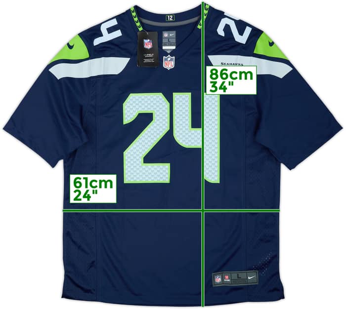 2019 Seattle Seahawks Lynch #24 Nike Game Home Jersey (L)