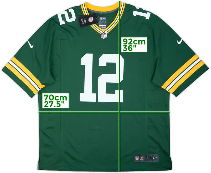 2012-22 Green Bay Packers Rodgers #12 Nike Game Home Jersey (XXL)