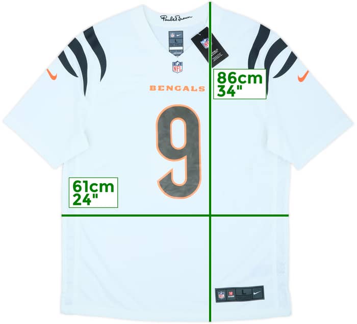 2021-25 Cincinnati Bengals Burrow #9 Nike Game Away Jersey (L)