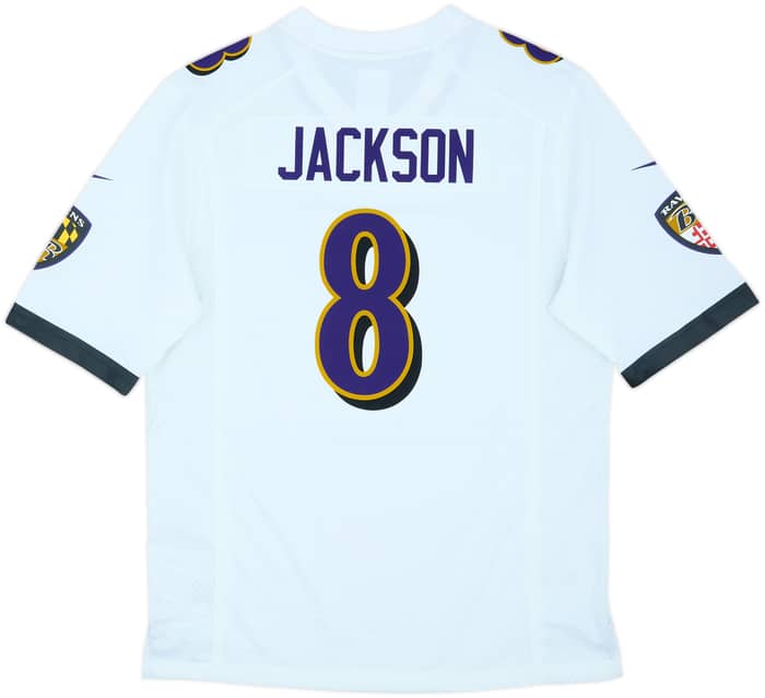 2018-25 Baltimore Ravens Jackson #8 Nike Game Away Jersey (M)